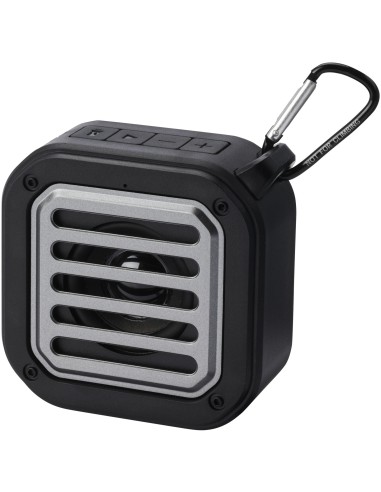 Altavoz solar Bluetooth IPX5 de 3W con mosquetón en plástico reciclado con certificación RCS Personalizado 66124347