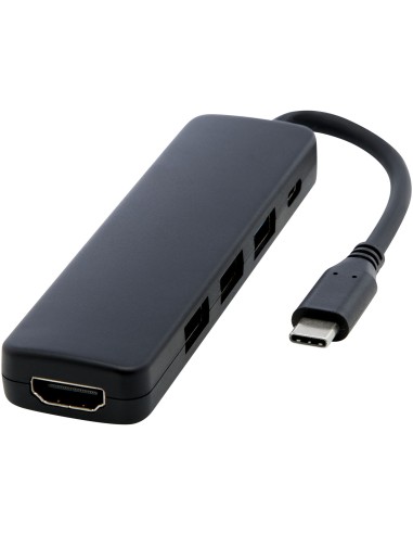 USB 2.0-3.0 con adaptador multimedia de plástico reciclado con puerto HDMI y certificación RCS Personalizado 66124368
