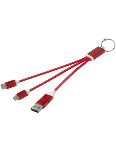 Cable de carga 4 en 1 de aluminio reciclado con llavero Personalizado 66124382