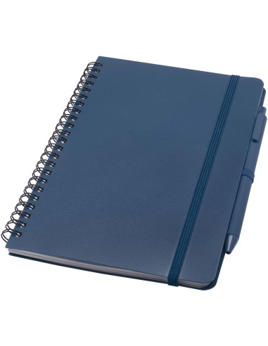 Libreta de tapa dura A5 de plástico procedente del océano con bolígrafo (tinta negra) Personalizado 66107901