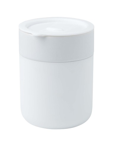 Vaso de cerámica de 330 ml con agarradero de silicona y tapa de plástico Personalizado 66100808