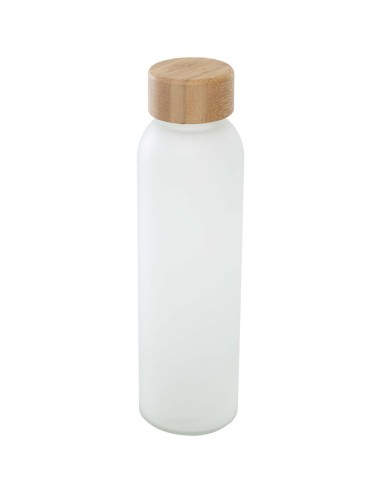 Botella de 500 ml de vidrio sodocálcico mate con tapa de bambú Personalizado 66100830