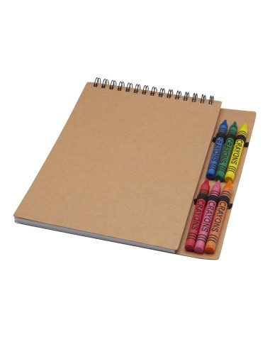 Libreta de tapa blanda A5 con espiral y set de ceras Personalizado 66107967