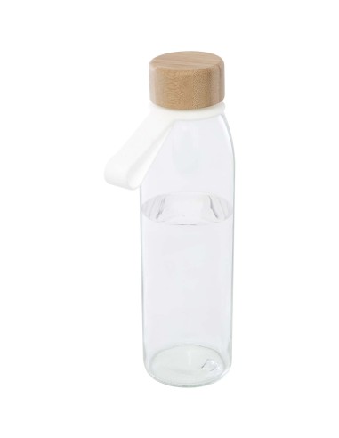 Botella de cristal de 500 ml con asa de silicona y tapa de bambú Personalizado 66100853