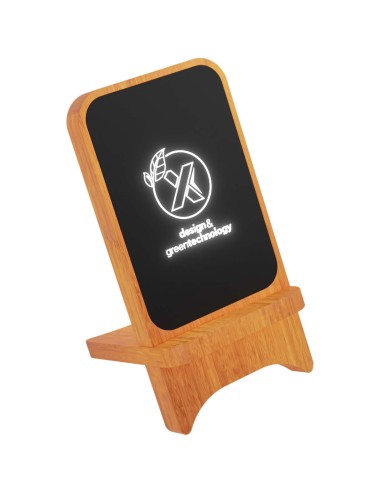Cargador inalámbrico de madera de 15 W luminoso Personalizado 662PX062