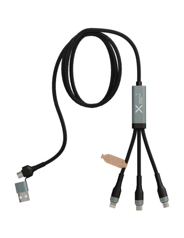 Cable de carga ultrarrápida de 100 W 5 en 1 de rPET Personalizado 662PX171