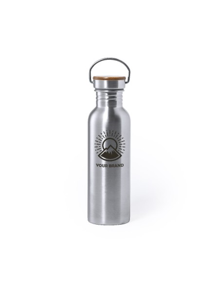 Bidón de Acero Inox con Tapón de Bambú 800 ml | Goodie