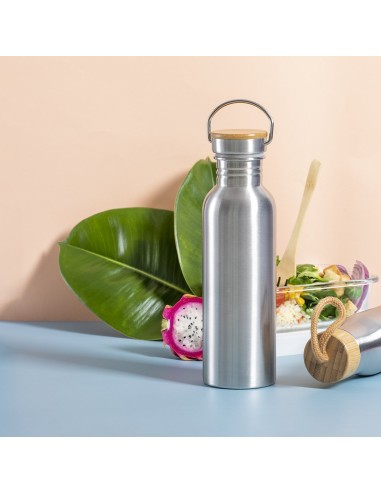Bidón de Acero Inox con Tapón de Bambú 800 ml | Goodie