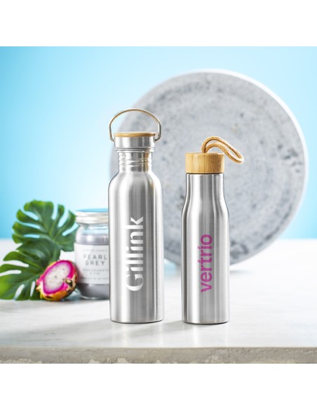 Bidón de Acero Inox con Tapón de Bambú 800 ml | Goodie