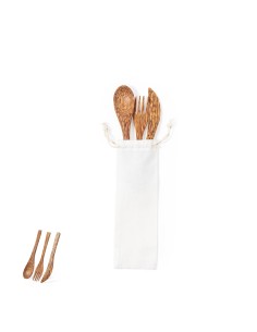 Set de cubiertos de coco personalizado