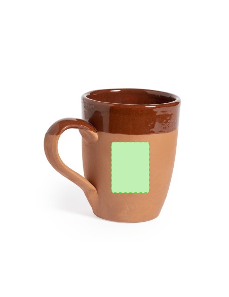 Taza de barro curvada artesanal con logo | Goodie
