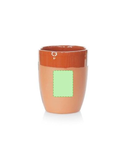 Taza de barro curvada artesanal con logo | Goodie