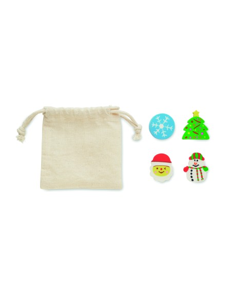 Juego  4 gomas forma Navidad 7CX1526