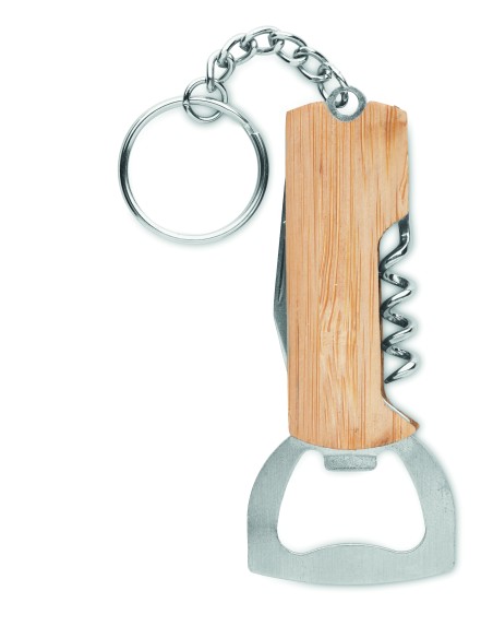 Llavero abridor 3 en 1 bambú 7MO2212