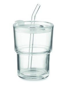 Vaso de cristal con pajita 400m 7MO2502