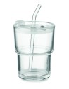 Vaso de cristal con pajita 400m Personalizado 7MO2502 - Imagen 1