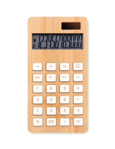 Calculadora de 12 dígitos con estuche de bambú personalizada