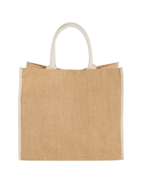 Bolsa Tote de yute con bordes contrastados Personalizado 6120182
