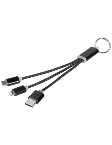 Cable de carga 3 en 1 con llavero Personalizado...
