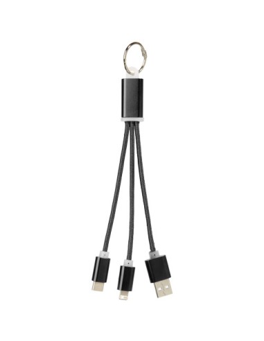 Cable de carga 3 en 1 con llavero Personalizado...
