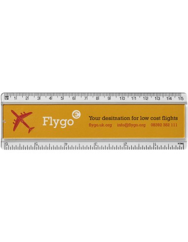 Regla de plástico de 15 cm con inserto de papel...