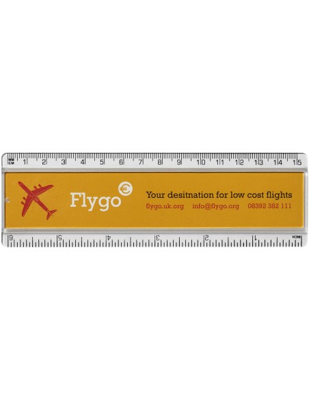 Regla de plástico de 15 cm con inserto de papel Personalizado 6210538