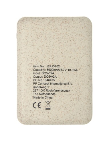 Batería externa de 5000 mAh de paja de trigo...