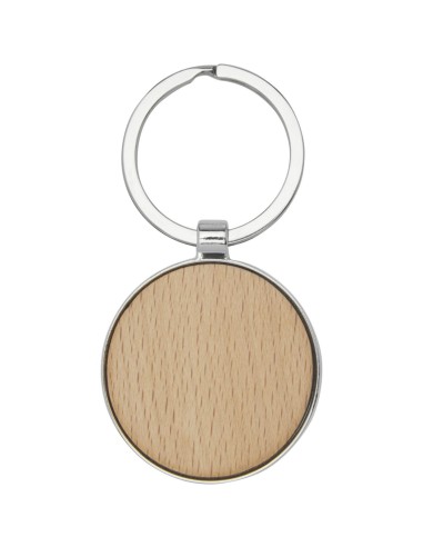 Llavero redondo de madera de haya Personalizada...