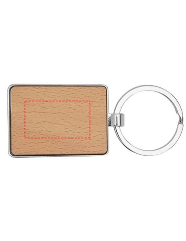 Llavero rectangular de madera de haya...