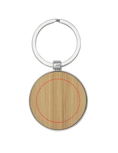 Llavero redondo de bambú Personalizado 6118125