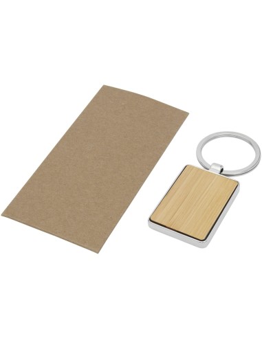 Llavero rectangular de bambú Personalizado 6118126