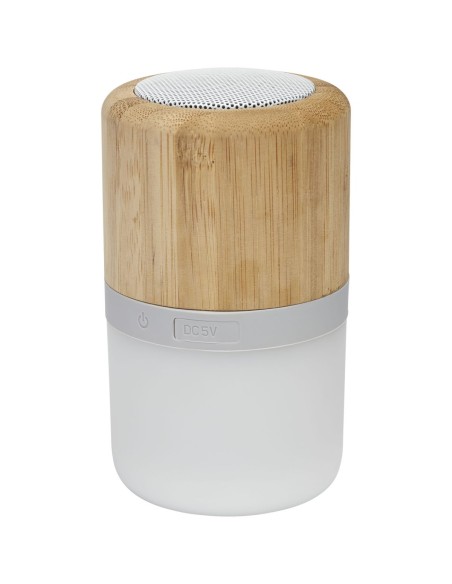 Altavoz de bambú con Bluetooth® y luz Personalizado 6124151