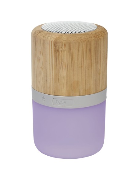 Altavoz de bambú con Bluetooth® y luz Personalizado 6124151