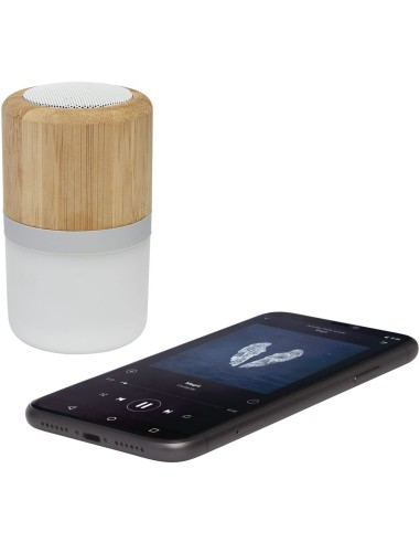 Altavoz de bambú con Bluetooth® y luz...