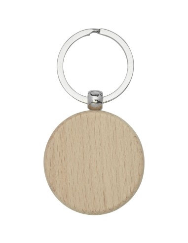 Llavero redondo de madera de haya Personalizada...