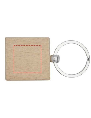 Llavero cuadrado de madera de haya...
