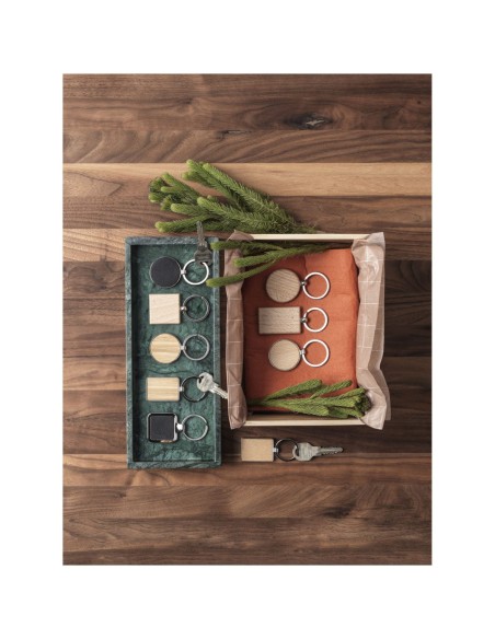 Llavero rectangular de madera de haya Personalizada 6118122