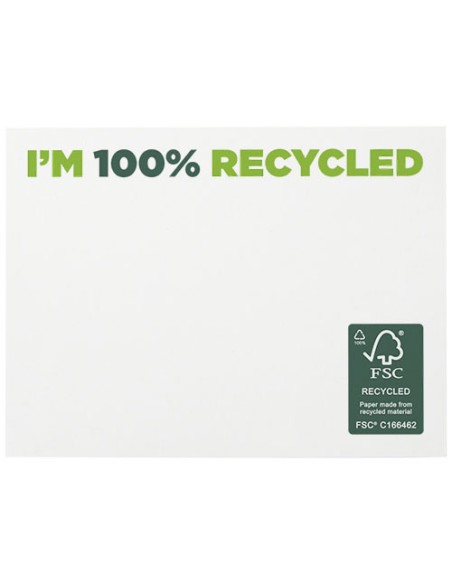 Bloc de notas adhesivas de papel reciclado de 100 x 75 mm Personalizado 621287