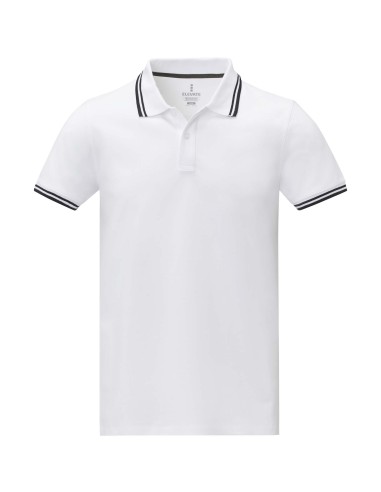 Polo de manga corta con ribete para hombre...