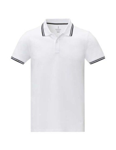 Polo de manga corta con ribete para hombre...