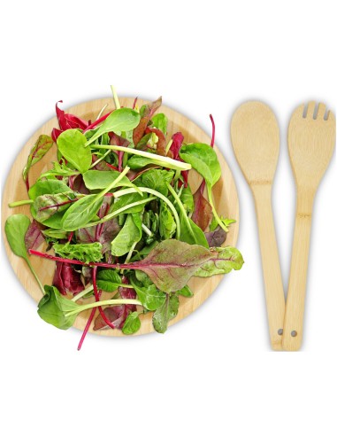 Ensaladera y cubiertos de bambú Personalizado...