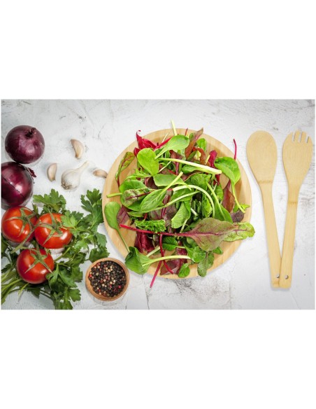 Ensaladera y cubiertos de bambú Personalizado 6113268
