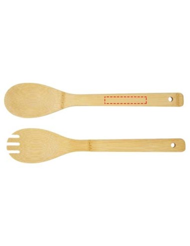 Ensaladera y cubiertos de bambú Personalizado...