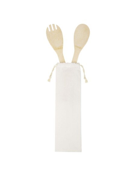 Cuchara y tenedor de bambú para ensalada Personalizada 6113269