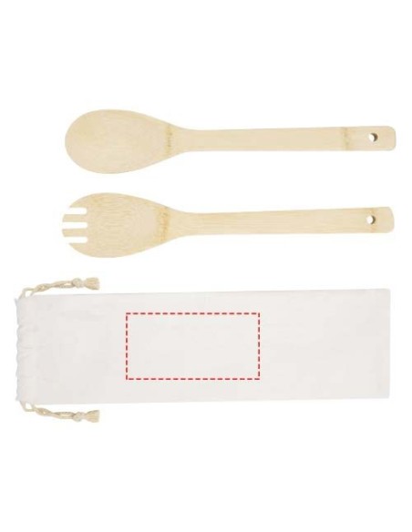 Cuchara y tenedor de bambú para ensalada Personalizada 6113269