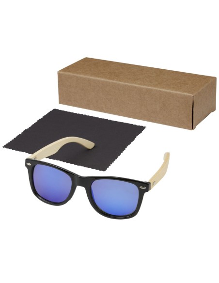 Gafas de sol polarizadas con cristal de espejo de PET reciclado/bambú en caja de regalo Personalizado 6127001