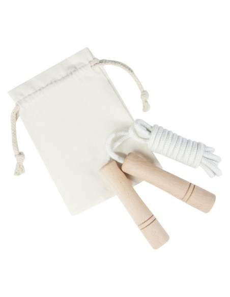 Cuerda de saltar de madera en bolsa de algodón Personalizado 6127020