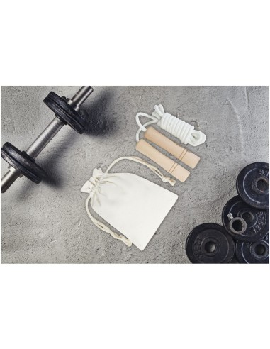 Cuerda de saltar de madera en bolsa de algodón...