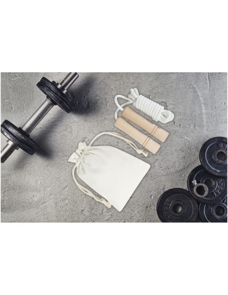 Cuerda de saltar de madera en bolsa de algodón Personalizado 6127020