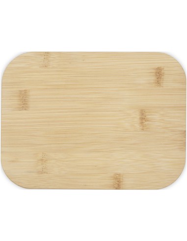 Fiambrera de vidrio con tapa de bambú...